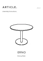 Article ERNO Dining Table Assembly Instructions предпросмотр