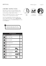 Предварительный просмотр 2 страницы Article LYNEA Assembly Instructions