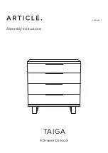 Article TAIGA 4 Drawer Dresser Assembly Instructions Manual предпросмотр