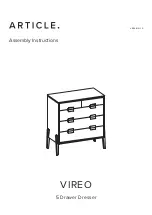 Article VIREO 5 Drawer Dresser Assembly Instructions Manual предпросмотр