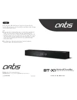 Artis BT-X1 User Manual предпросмотр