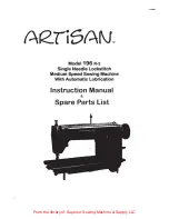 artisan 196 R-2 Instruction Manual / Spare Parts List preview