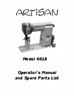 artisan 4618 Operator'S Manual And Spare Parts List preview