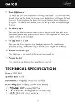 Preview for 7 page of Artist Guitars GA10X Manual