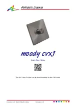 Предварительный просмотр 1 страницы Artistic Licence moody cvx1 Quick Start Manual