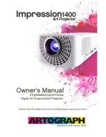 artograph Impression1400 PF1500A Owner'S Manual preview