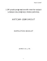 Предварительный просмотр 1 страницы ARTRAY ARTCAM-130MI-MOUT Instruction Booklet