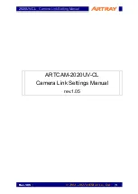 Предварительный просмотр 1 страницы ARTRAY ARTCAM-2020UV-CL Setting Manual