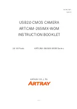 Предварительный просмотр 1 страницы ARTRAY ARTCAM-265IMX-BW-WOM Instruction Booklet