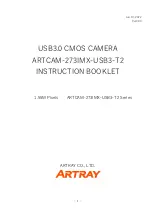 Предварительный просмотр 1 страницы ARTRAY ARTCAM-273IMX-BW-USB3-T2 Instruction Booklet