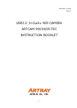 Предварительный просмотр 1 страницы ARTRAY ARTCAM-991SWIR-TEC Instruction Booklet