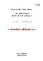 Предварительный просмотр 1 страницы ARTRAY InGaAs ARTCAM-130SWIR Instruction Booklet