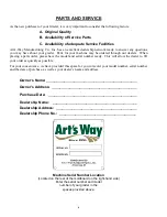 Preview for 4 page of Art's Way LS1200R Illustrated Parts List Set Up And Operating Instructions