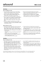 Preview for 3 page of Artsound MIC-216 Operating Manual