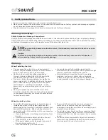 Preview for 3 page of Artsound MX-120T Operating Manual