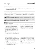 Preview for 2 page of Artsound MX-60(M) Operating Manual