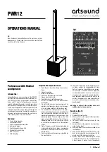 Preview for 1 page of Artsound PWR12 Operation Manual