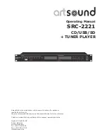 Предварительный просмотр 1 страницы Artsound SRC-2221 Operating Manual