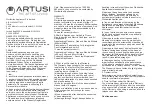 Предварительный просмотр 15 страницы Artusi AO601 Operation Manual