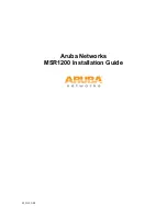 Предварительный просмотр 1 страницы Aruba Networks MSR1200 Installation Manual