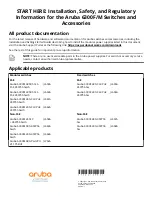 Предварительный просмотр 1 страницы Aruba 6300F Series Installation, Safety, And Regulatory Information