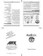 Preview for 2 page of ARX Audibox USB-DI Owner'S Manual