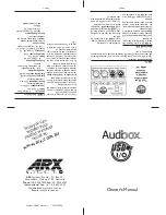 Предварительный просмотр 2 страницы ARX Audibox USB-I/O Owner'S Manual