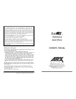 ARX BarMIX Owner'S Manual предпросмотр