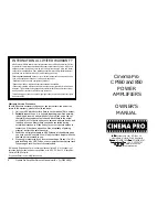 ARX Cinema Pro CP550 Owner'S Manual preview