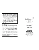 ARX DeBalance 8 Owner'S Manual preview