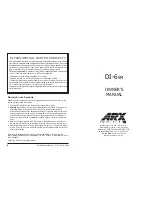 ARX DI-6SM Owner'S Manual preview