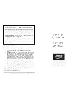 Предварительный просмотр 1 страницы ARX EQ series Owner'S Manual