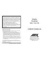 ARX EQ260 Owner'S Manual предпросмотр