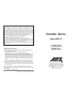 Preview for 1 page of ARX MaxiSPLIT Owner'S Manual