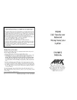 ARX MSX48 Owner'S Manual предпросмотр