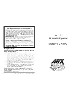 Preview for 1 page of ARX Multi Q Owner'S Manual