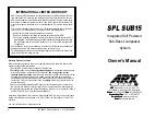 ARX SPL SUB15 Owner'S Manual предпросмотр