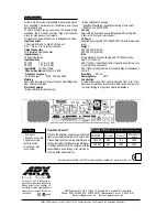 Preview for 2 page of ARX SX 1500 Specifications