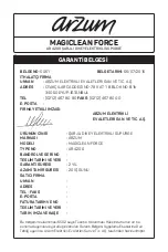 Preview for 27 page of Arzum MAGICLEAN FORCE AR 4200 Manual