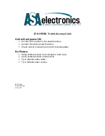 Preview for 1 page of ASA Electronics JE1029BMK Troubleshooting Manual