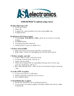 ASA Electronics JENSEN SIRIUS MSR3007BRP Troubleshooting Manual preview