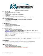 Preview for 1 page of ASA Electronics MSR2107BRP Troubleshooting Manual