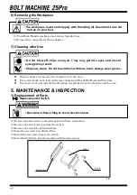 Preview for 18 page of Asada BOLT MACHINE 25Pro Instruction Manual