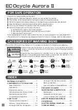 Preview for 2 page of Asada ECOcycle Aurora II Instruction Manual