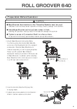 Предварительный просмотр 9 страницы Asada ROLL GROOVER 640 Instruction Manual