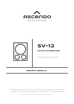 Предварительный просмотр 1 страницы Ascendo SV-12 Owner'S Manual