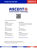 Предварительный просмотр 10 страницы Ascent Communication Technology ACT AP300 XG-PON ONT Quick Reference Manual