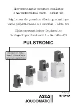 Asco JOUCOMATIC PULSTRONIC 605 Series Installation Manual предпросмотр