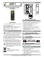 Preview for 1 page of Ascon tecnologic AET1 User Manual