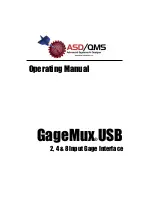 Предварительный просмотр 1 страницы ASD/QMS GageMux 500-20-USB Operating Manual